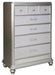 Coralayne - Silver - Five Drawer Chest Cleveland Home Outlet (OH) - Furniture Store in Middleburg Heights Serving Cleveland, Strongsville, and Online