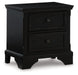Chylanta - Black - Two Drawer Night Stand Cleveland Home Outlet (OH) - Furniture Store in Middleburg Heights Serving Cleveland, Strongsville, and Online