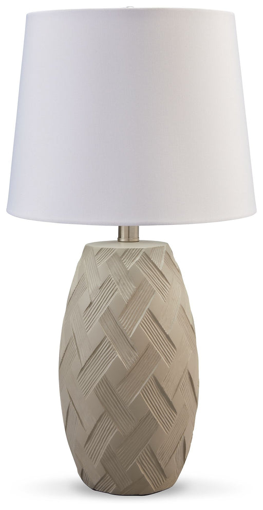 Tamner - Taupe - Poly Table Lamp (Set of 2) Cleveland Home Outlet (OH) - Furniture Store in Middleburg Heights Serving Cleveland, Strongsville, and Online