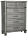 Russelyn - Gray - Five Drawer Chest Cleveland Home Outlet (OH) - Furniture Store in Middleburg Heights Serving Cleveland, Strongsville, and Online