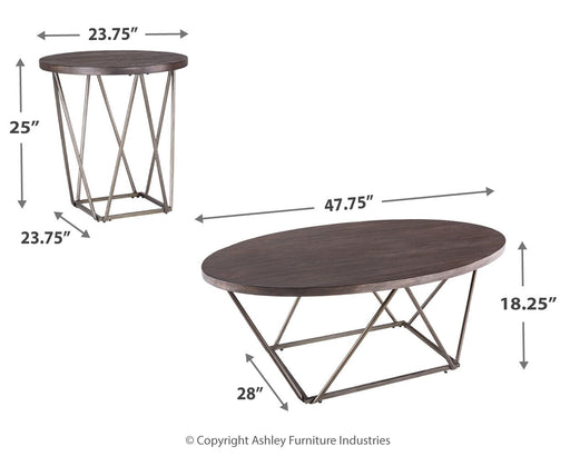 Neimhurst - Dark Brown - Occasional Table Set (Set of 3) Cleveland Home Outlet (OH) - Furniture Store in Middleburg Heights Serving Cleveland, Strongsville, and Online