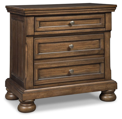Flynnter - Medium Brown - Two Drawer Night Stand Cleveland Home Outlet (OH) - Furniture Store in Middleburg Heights Serving Cleveland, Strongsville, and Online
