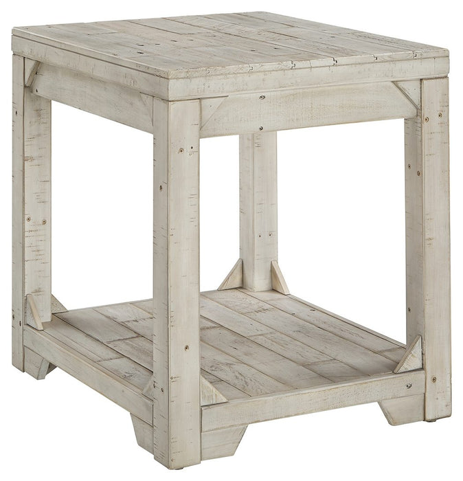Fregine - Whitewash - Rectangular End Table Cleveland Home Outlet (OH) - Furniture Store in Middleburg Heights Serving Cleveland, Strongsville, and Online