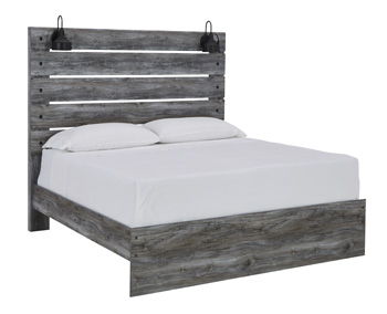 Baystorm - Gray - Queen Panel Headboard With Sconce Lights Cleveland Home Outlet (OH) - Furniture Store in Middleburg Heights Serving Cleveland, Strongsville, and Online