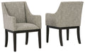 Burkhaus - Dark Brown - Dining Uph Arm Chair (Set of 2) Cleveland Home Outlet (OH) - Furniture Store in Middleburg Heights Serving Cleveland, Strongsville, and Online