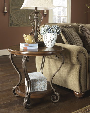 Nestor - Medium Brown - Round End Table Cleveland Home Outlet (OH) - Furniture Store in Middleburg Heights Serving Cleveland, Strongsville, and Online
