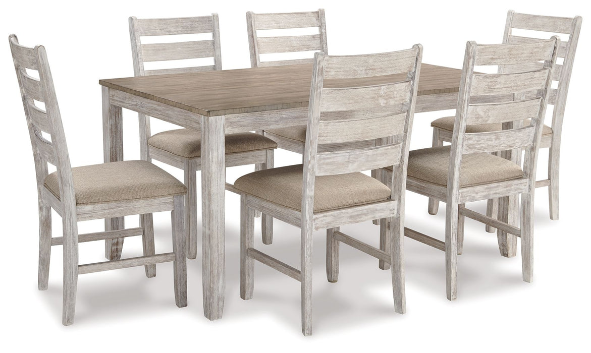 Skempton - White - Dining Room Table Set (Set of 7) Cleveland Home Outlet (OH) - Furniture Store in Middleburg Heights Serving Cleveland, Strongsville, and Online