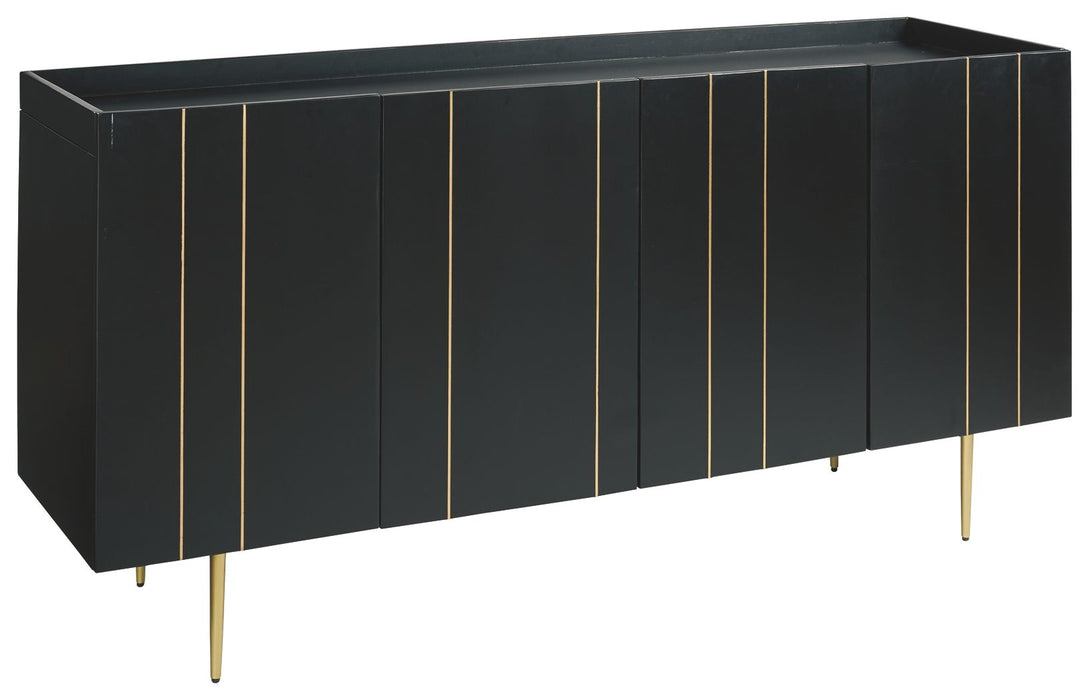 Brentburn - Black / Gold Finish - Accent Cabinet Cleveland Home Outlet (OH) - Furniture Store in Middleburg Heights Serving Cleveland, Strongsville, and Online