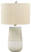Shavon - Beige / White - Ceramic Table Lamp Cleveland Home Outlet (OH) - Furniture Store in Middleburg Heights Serving Cleveland, Strongsville, and Online