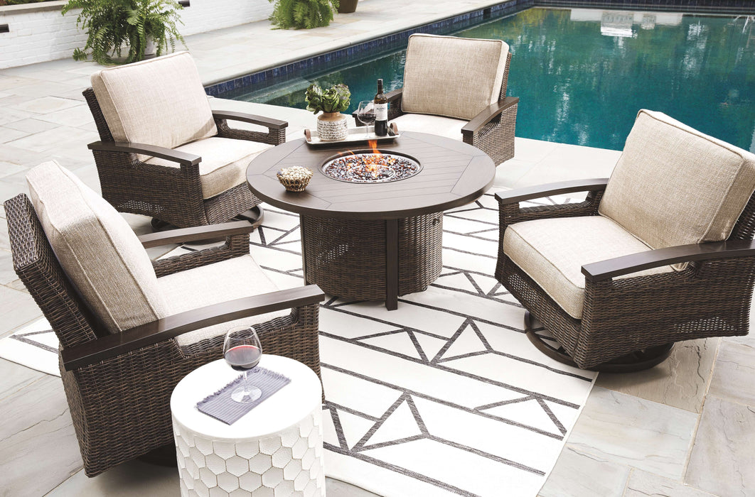 Paradise Trail - Medium Brown - 5 Pc. - Conversation Set With 4 Swivel Lounge Chairs Cleveland Home Outlet (OH) - Furniture Store in Middleburg Heights Serving Cleveland, Strongsville, and Online