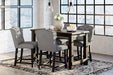 Jeanette - Black / Gray - 5 Pc. - Counter Table, 4 Upholstered Barstools Cleveland Home Outlet (OH) - Furniture Store in Middleburg Heights Serving Cleveland, Strongsville, and Online