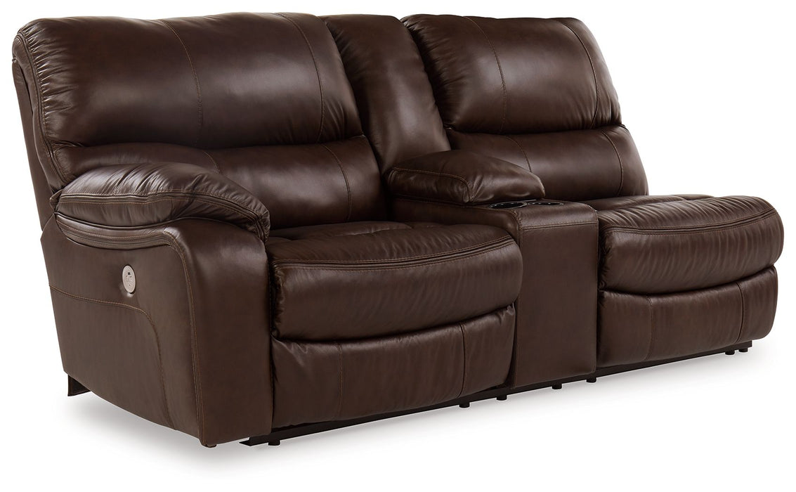 Family Circle - Dark Brown - Laf Dbl Power Reclining Loveseat With Console
