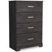 Belachime - Black - Four Drawer Chest Cleveland Home Outlet (OH) - Furniture Store in Middleburg Heights Serving Cleveland, Strongsville, and Online