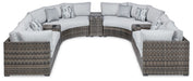 Harbor Court - Gray - 9-Piece Outdoor Sectional Cleveland Home Outlet (OH) - Furniture Store in Middleburg Heights Serving Cleveland, Strongsville, and Online
