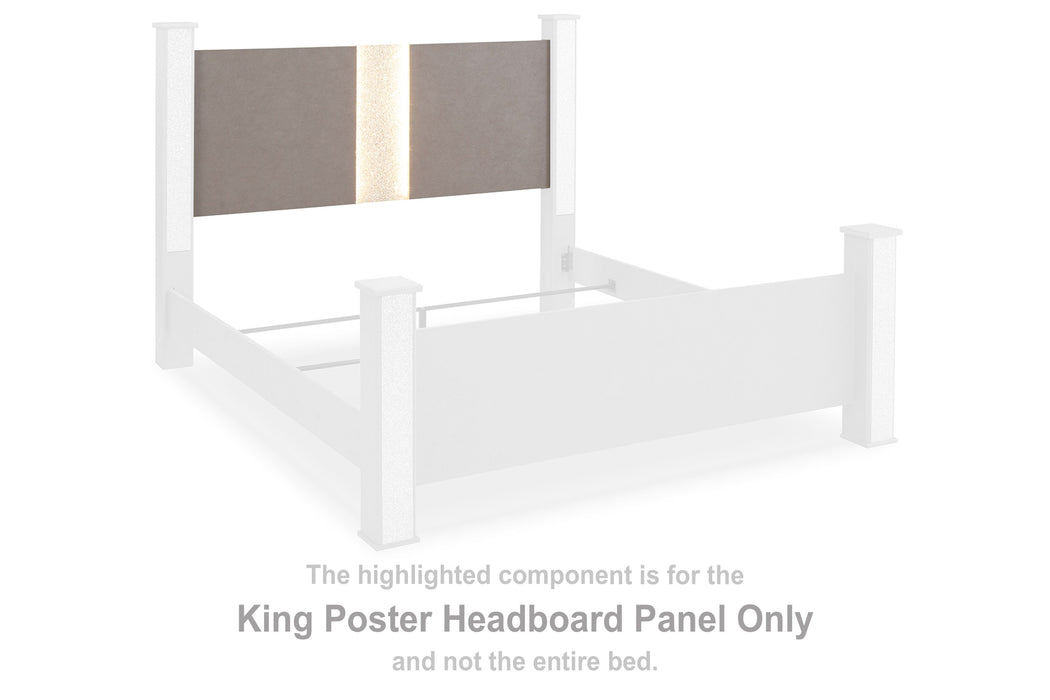 Surancha - Gray - King Poster Headboard Panel