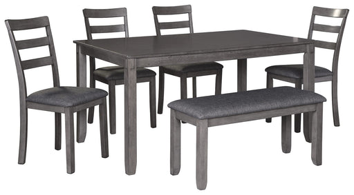 Bridson - Gray - Rect Drm Table Set (Set of 6) Cleveland Home Outlet (OH) - Furniture Store in Middleburg Heights Serving Cleveland, Strongsville, and Online