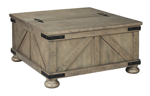 Aldwin - Gray - Cocktail Table With Storage - Square Cleveland Home Outlet (OH) - Furniture Store in Middleburg Heights Serving Cleveland, Strongsville, and Online