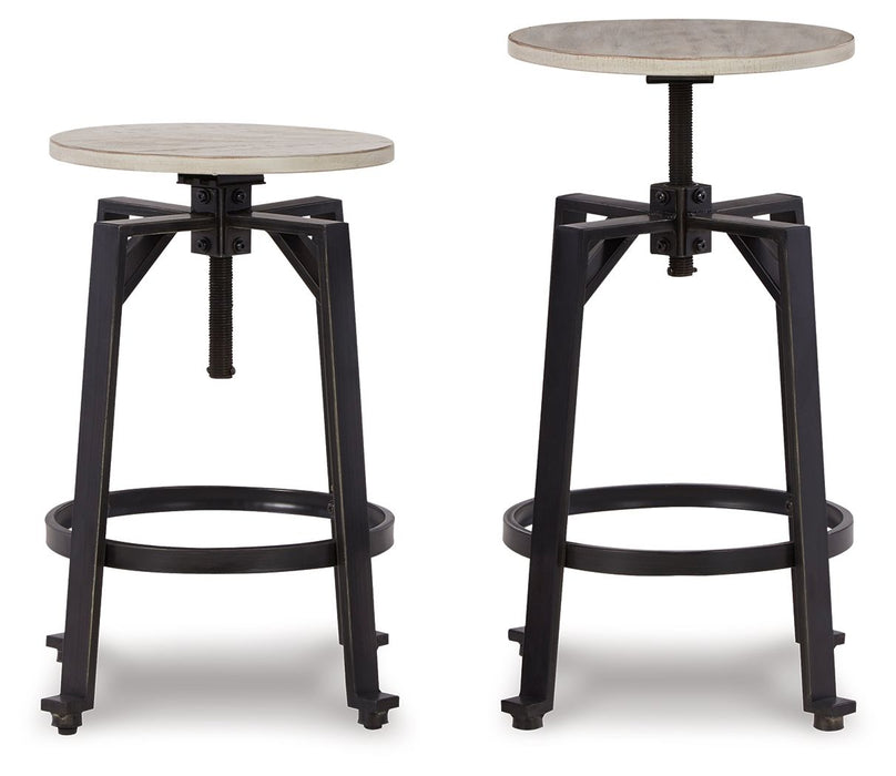 Karisslyn - Whitewash / Black - Swivel Stool (Set of 2) Cleveland Home Outlet (OH) - Furniture Store in Middleburg Heights Serving Cleveland, Strongsville, and Online