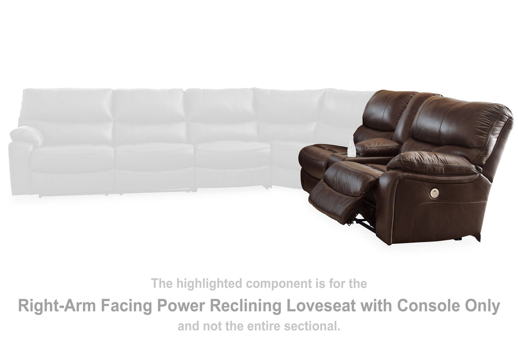 Family Circle - Dark Brown - Raf Dbl Power Reclining Loveseat With Console
