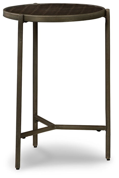 Doraley - Brown / Gray - Round Side End Table Cleveland Home Outlet (OH) - Furniture Store in Middleburg Heights Serving Cleveland, Strongsville, and Online