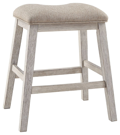 Skempton - White - Upholstered Stool (Set of 2) Cleveland Home Outlet (OH) - Furniture Store in Middleburg Heights Serving Cleveland, Strongsville, and Online