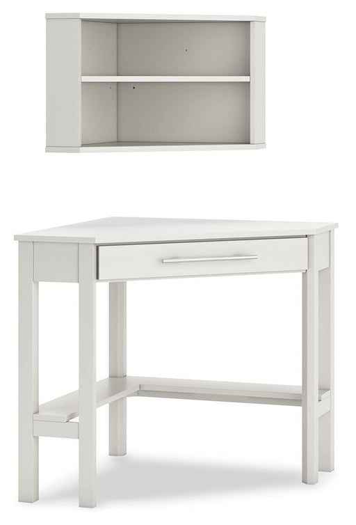 Grannen - White - Corner Desk, Bookcase Cleveland Home Outlet (OH) - Furniture Store in Middleburg Heights Serving Cleveland, Strongsville, and Online