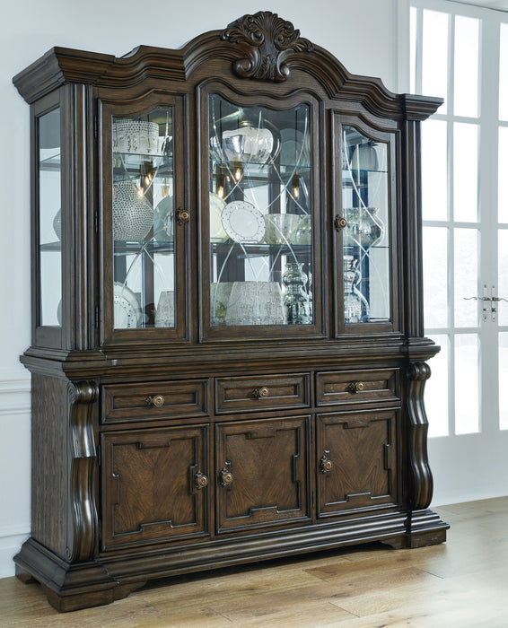 Maylee - Dark Brown - Dining Buffet And Hutch