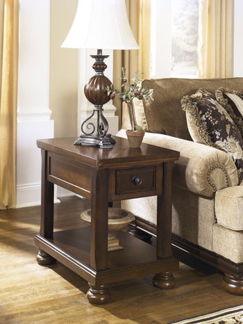 Porter - Rustic Brown - Chair Side End Table Cleveland Home Outlet (OH) - Furniture Store in Middleburg Heights Serving Cleveland, Strongsville, and Online