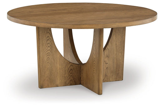 Dakmore - Brown - Round Dining Room Table Cleveland Home Outlet (OH) - Furniture Store in Middleburg Heights Serving Cleveland, Strongsville, and Online