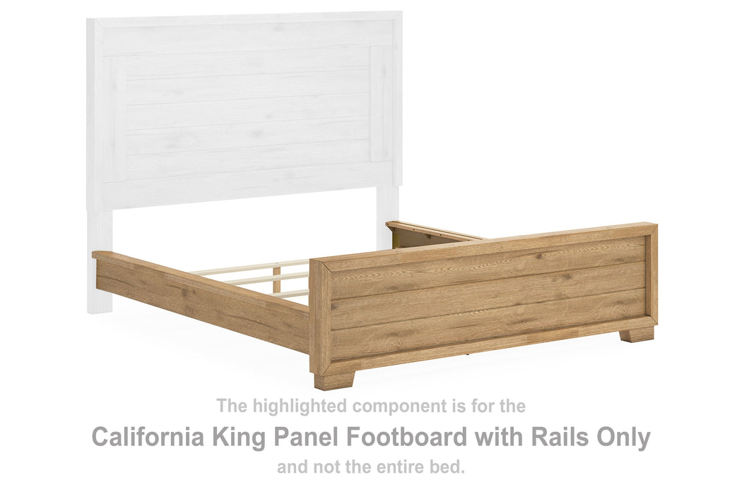 Galliden - Light Brown - California King Panel Footboard With Rails