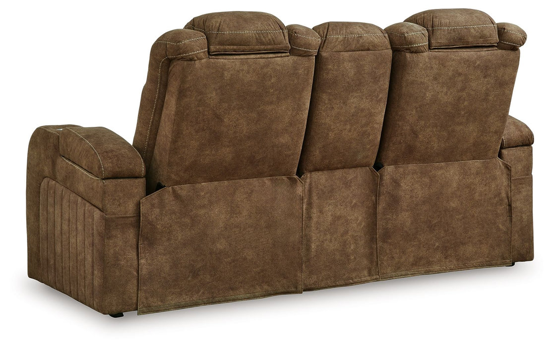 Wolfridge - Brindle - 2 Pc. - Power Reclining Sofa, Power Reclining Loveseat With Console