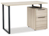 Waylowe - Natural / Black - Home Office Desk With Double Drawers Cleveland Home Outlet (OH) - Furniture Store in Middleburg Heights Serving Cleveland, Strongsville, and Online