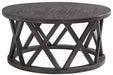 Sharzane - Grayish Brown - Round Cocktail Table Cleveland Home Outlet (OH) - Furniture Store in Middleburg Heights Serving Cleveland, Strongsville, and Online