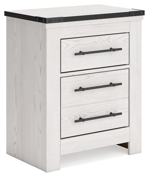 Schoenberg - White - Two Drawer Night Stand Cleveland Home Outlet (OH) - Furniture Store in Middleburg Heights Serving Cleveland, Strongsville, and Online