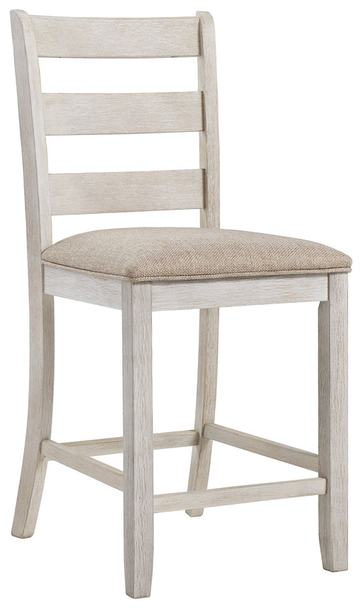 Skempton - White/Light Brown - Upholstered Barstool Cleveland Home Outlet (OH) - Furniture Store in Middleburg Heights Serving Cleveland, Strongsville, and Online
