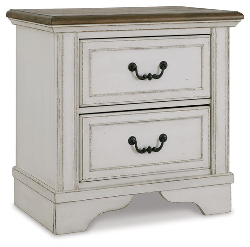 Brollyn - White / Brown / Beige - Two Drawer Night Stand Cleveland Home Outlet (OH) - Furniture Store in Middleburg Heights Serving Cleveland, Strongsville, and Online