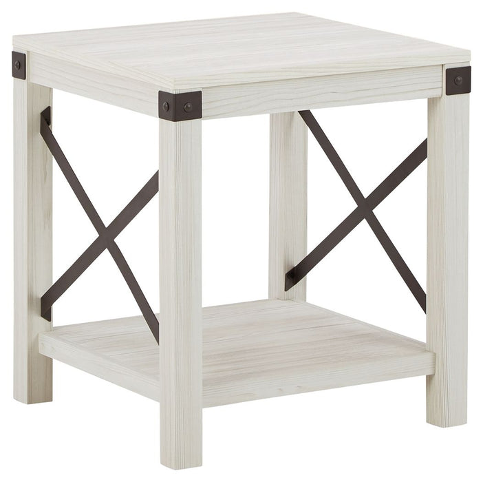 Bayflynn - Whitewash - Square End Table Cleveland Home Outlet (OH) - Furniture Store in Middleburg Heights Serving Cleveland, Strongsville, and Online