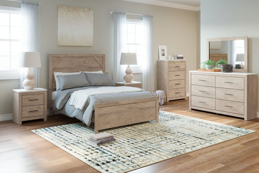 Senniberg - Light Brown / White - Full Panel Rails Cleveland Home Outlet (OH) - Furniture Store in Middleburg Heights Serving Cleveland, Strongsville, and Online