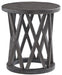 Sharzane - Grayish Brown - Round End Table Cleveland Home Outlet (OH) - Furniture Store in Middleburg Heights Serving Cleveland, Strongsville, and Online