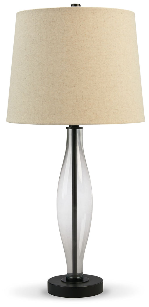 Travisburg - Clear / Black - Glass Table Lamp (Set of 2) Cleveland Home Outlet (OH) - Furniture Store in Middleburg Heights Serving Cleveland, Strongsville, and Online