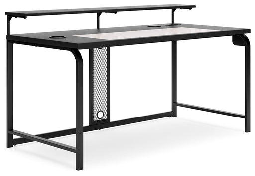 Lynxtyn - Black - Home Office Desk With Led Lighting Cleveland Home Outlet (OH) - Furniture Store in Middleburg Heights Serving Cleveland, Strongsville, and Online