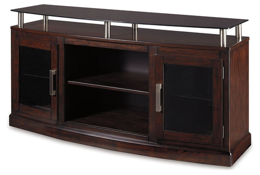 Chanceen - Dark Brown - Medium TV Stand/Fireplace Opt Cleveland Home Outlet (OH) - Furniture Store in Middleburg Heights Serving Cleveland, Strongsville, and Online