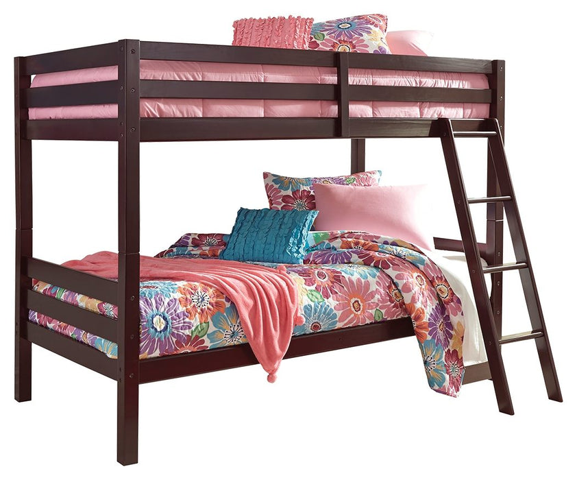 Halanton - Dark Brown - Twin/twin Bunk Bed W/Ladder Cleveland Home Outlet (OH) - Furniture Store in Middleburg Heights Serving Cleveland, Strongsville, and Online