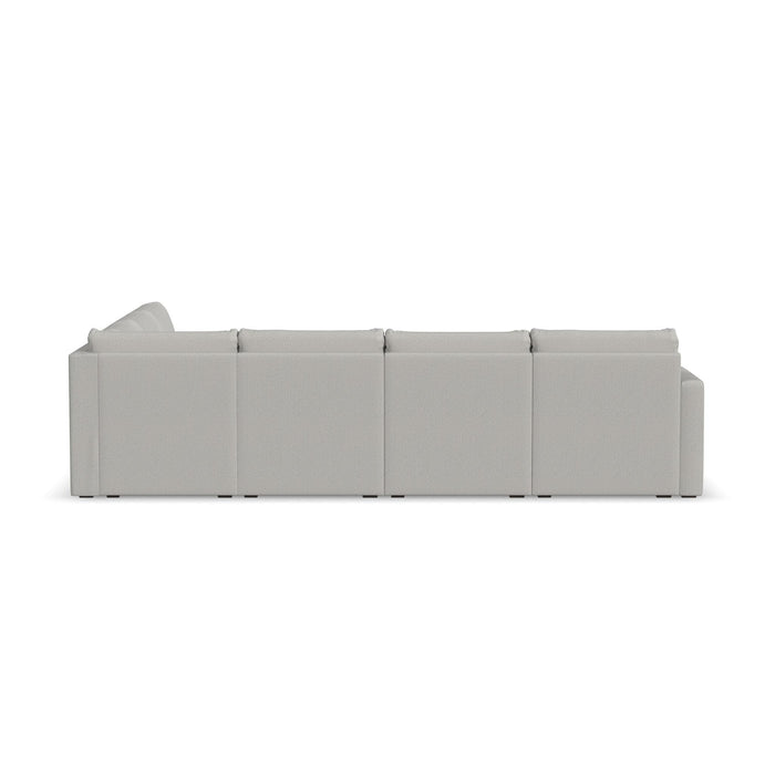 Flex - 6-Seat Sectional with Standard Arm - Pearl Silver