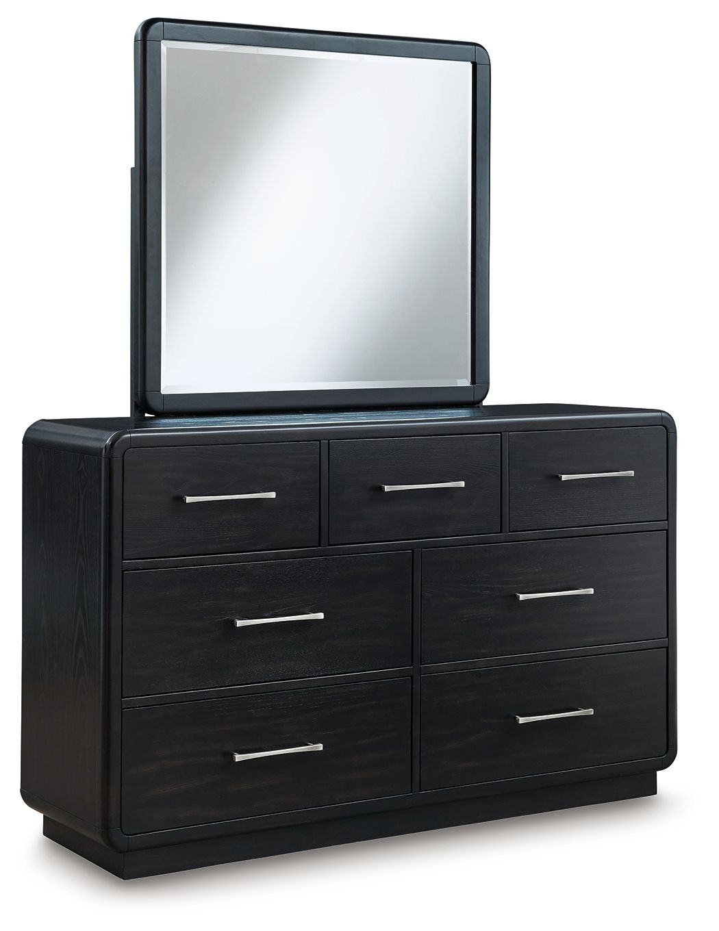 Ashley Rowanbeck 7 Drawer Dresser and Mirror, Black