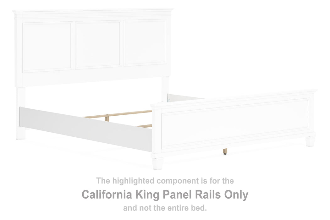 Fortman - White - California King Panel Rails Cleveland Home Outlet (OH) - Furniture Store in Middleburg Heights Serving Cleveland, Strongsville, and Online