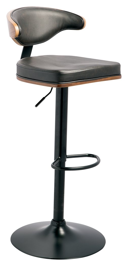 Bellatier - Brown / Black - Tall Uph Swivel Barstool Cleveland Home Outlet (OH) - Furniture Store in Middleburg Heights Serving Cleveland, Strongsville, and Online