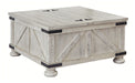 Carynhurst - Whitewash - Cocktail Table With Storage Cleveland Home Outlet (OH) - Furniture Store in Middleburg Heights Serving Cleveland, Strongsville, and Online