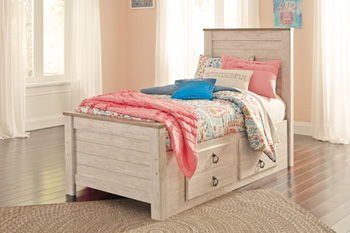 Willowton - Whitewash - Under Bed Storage W/Side Rail Cleveland Home Outlet (OH) - Furniture Store in Middleburg Heights Serving Cleveland, Strongsville, and Online
