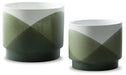 Ardenridge - Green / White - Planter Set (Set of 2) Cleveland Home Outlet (OH) - Furniture Store in Middleburg Heights Serving Cleveland, Strongsville, and Online